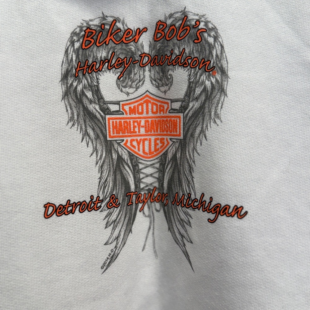 Harley-Davidson White Hoodie with Winged Logo - Picture 3 of 6